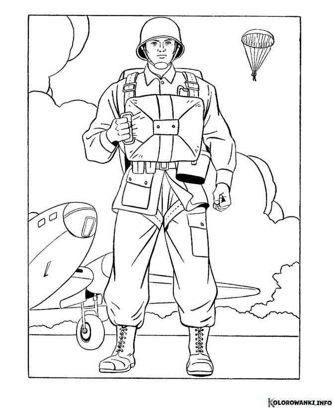 Kolorowanka żółnierz