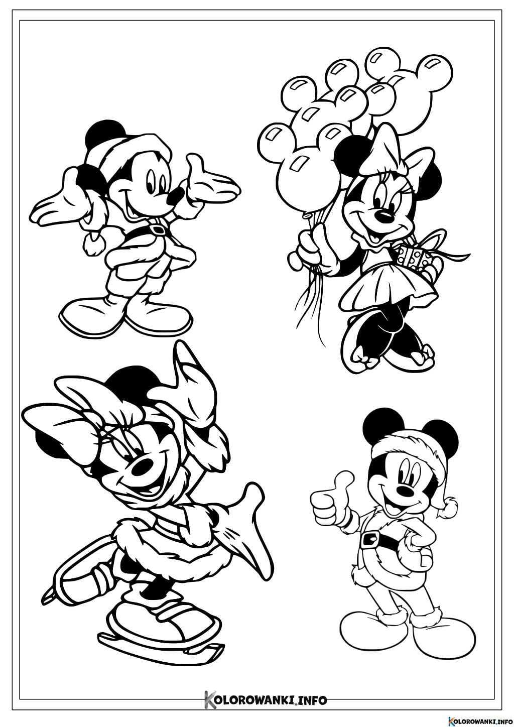 Myszka Miki i Minnie kolorowanki do druku