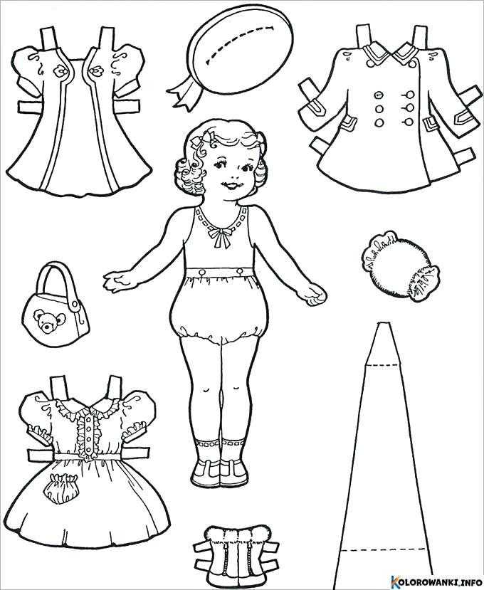 1684147175 46 Kolorowanki Laleczka z Papieru do druku Pobierz lub wydrukuj