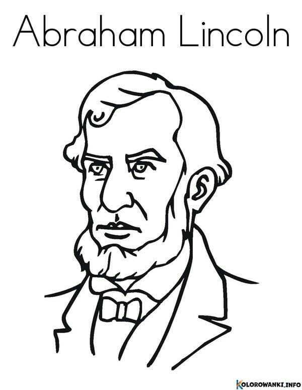 Kolorowanki Abraham Lincoln do druku