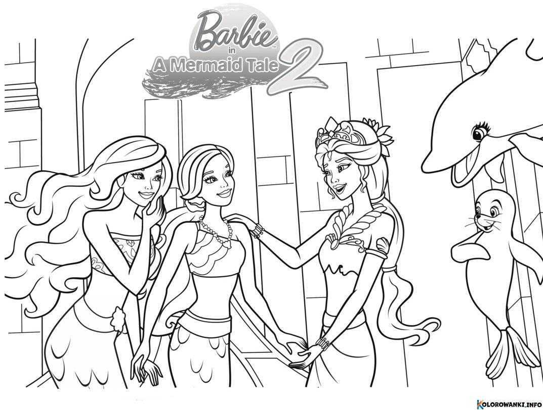 Kolorowanki Barbie Syrenka do druku Pobierz lub wydrukuj za