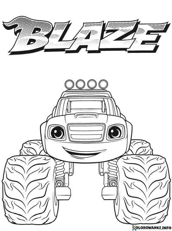 Kolorowanki Blaze i Mega Maszyny do druku Pobierz lub