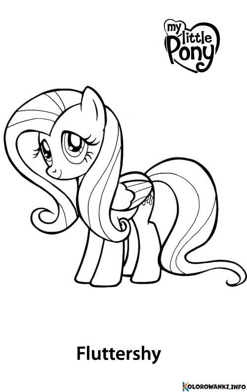 Kolorowanki Fluttershy do druku Pobierz lub wydrukuj za darmo