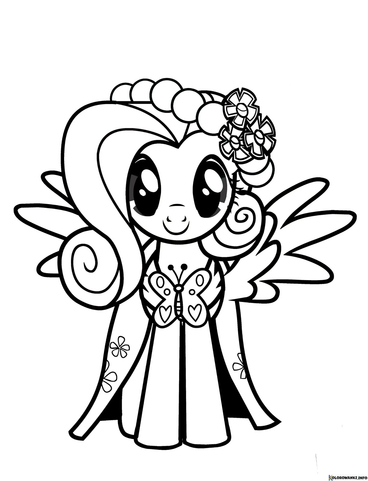 Kolorowanki Fluttershy do druku Pobierz lub wydrukuj za darmo
