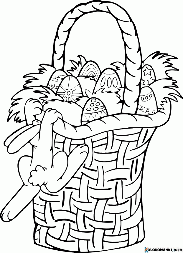 Kolorowanki Koszyczki Wielkanocne do druku Pobierz lub wydrukuj za 1