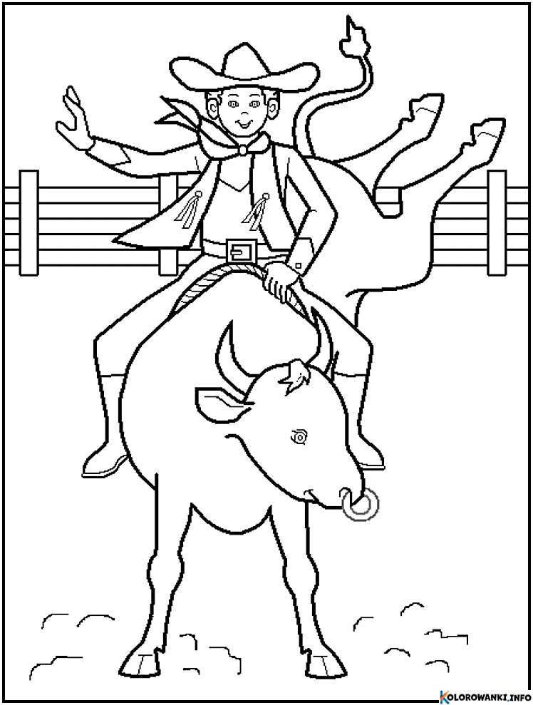 Kolorowanki Kowboy do druku Pobierz lub wydrukuj za darmo