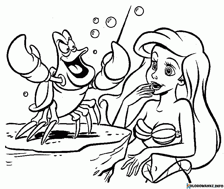 Kolorowanki Mala Syrenka do druku Pobierz lub wydrukuj za