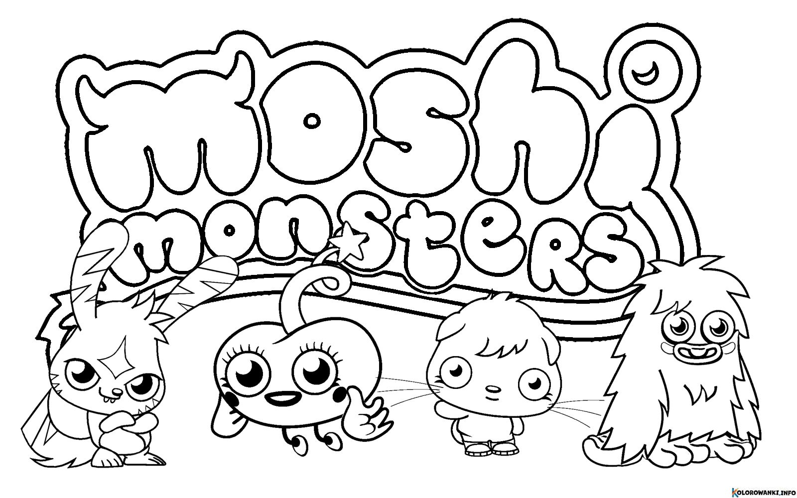 Kolorowanki Moshi Monsters do druku Pobierz lub wydrukuj za