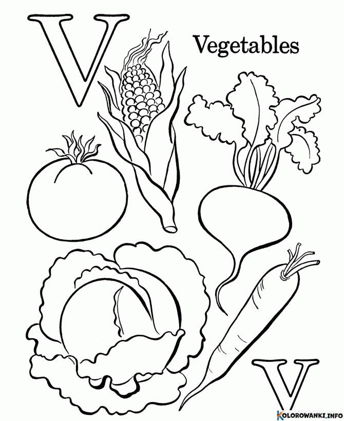 Kolorowanki Warzywa do druku Pobierz lub wydrukuj za darmo 1