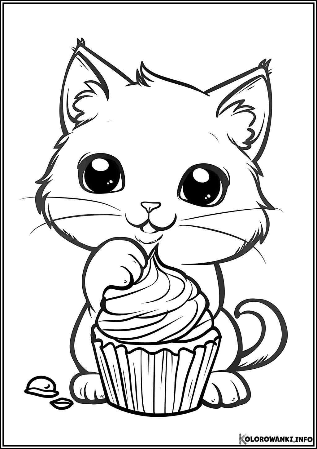 Kotek jedzący muffinkę
