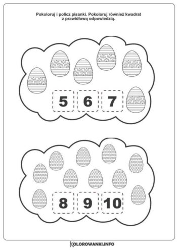 Liczenie Pisanek Wielkanocna Karta Pracy