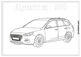 Kolorowanka Hyundai i30 do druku. Wersja kombi