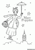 Kolorowanki Mary Poppins do druku | Pobierz lub wydrukuj za darmo
