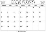 Kalendarz Maj 2024 do druku. PDF za darmo