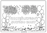 Nowy Rok kolorowanka do druku. Happy New Year