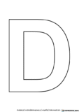 Litera D szablon do druku