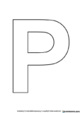 Litera P szablon do druku