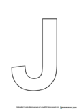 Litera J szablon do druku