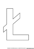 Litera Ł szablon do druku