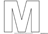 Litera M szablon do druku