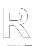 Litera R szablon do druku