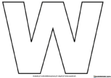 Litera W szablon do druku
