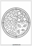 Kolorowanki Pizza do druku | Pobierz lub wydrukuj za darmo
